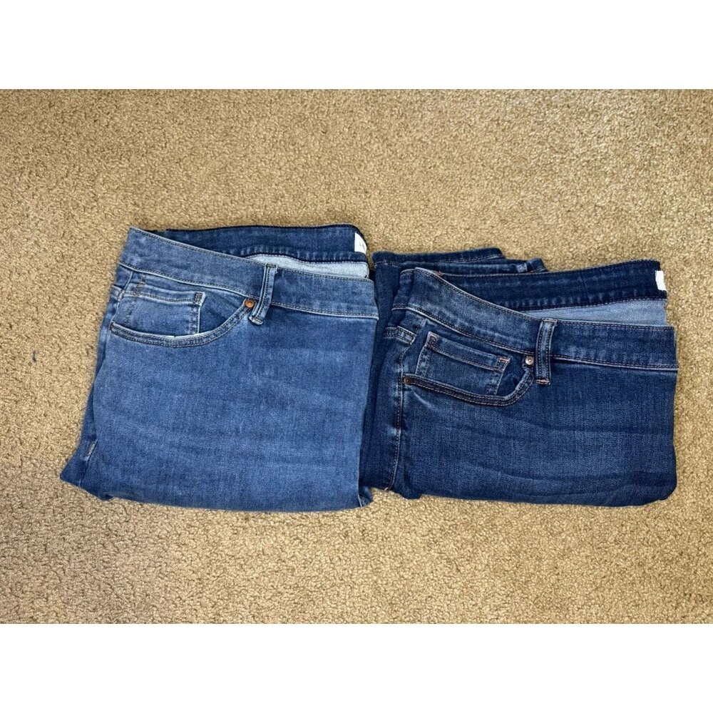 LANE BRYANT High Mid Skinny Denim Blue Jeans Sz 26 (44x26) Lot Of 2 Casual Basic